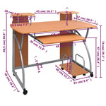 Birou de computer, maro, 110x52x88,5 cm, lemn prelucrat