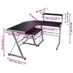 Birou de computer colțar, negru, 132x112x99 cm, lemn prelucrat