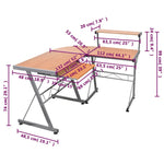 Birou de computer colțar, maro, 132x112x99 cm, lemn prelucrat