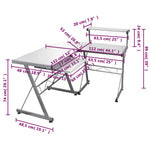 Birou de computer colțar, alb, 132x112x99 cm, lemn prelucrat