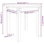 Măsuță de cafea, alb, Ø 55x45 cm, lemn masiv de pin