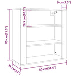 Dulap de perete, gri sonoma,80x33x80 cm, lemn prelucrat