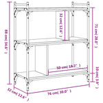 Bibliotecă cu 3 niveluri, stejar sonoma, 76x32x88 cm, lemn