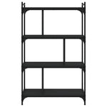 Bibliotecă cu 4 niveluri, negru, 76x32x123 cm, lemn prelucrat