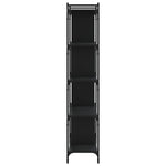 Bibliotecă cu 5 niveluri, negru, 76x32x158 cm, lemn prelucrat