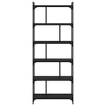 Bibliotecă cu 6 niveluri, negru, 76x32x192 cm, lemn prelucrat