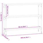 Măsuță consolă, gri sonoma, 100x22,5x75 cm, lemn prelucrat