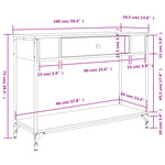 Măsuță consolă, stejar maro, 100x34,5x75 cm, lemn prelucrat