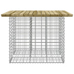 Bancă grădină, design gabion, 100x102x72 cm, lemn pin impregnat