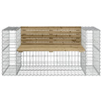 Bancă grădină, design gabion, 143x71x65,5cm, lemn pin impregnat