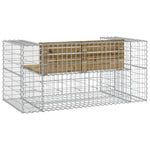 Bancă grădină, design gabion, 143x71x65,5cm, lemn pin impregnat