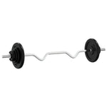 Set halteră cu discuri de greutăți, 90 kg, fontă și oțel cromat