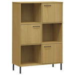 Bibliotecă cu picioare metalice OSLO, maro, 90x35x128,5 cm lemn