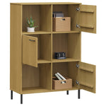 Bibliotecă cu picioare metalice OSLO, maro, 90x35x128,5 cm lemn