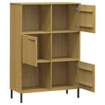 Bibliotecă cu picioare metalice OSLO, maro, 90x35x128,5 cm lemn