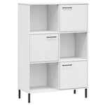 Bibliotecă cu picioare metalice OSLO, alb, 90x35x128,5 cm, lemn