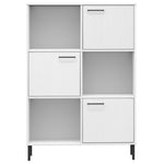 Bibliotecă cu picioare metalice OSLO, alb, 90x35x128,5 cm, lemn