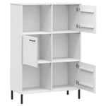 Bibliotecă cu picioare metalice OSLO, alb, 90x35x128,5 cm, lemn