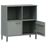 Bibliotecă cu picioare metalice OSLO, gri, 90x35x90,5 cm, lemn