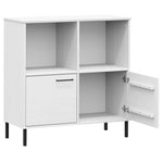 Bibliotecă cu picioare metalice OSLO, alb, 90x35x90,5 cm, lemn