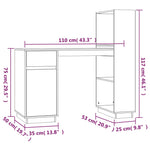 Birou, maro miere, 110x53x117 cm, lemn masiv de pin