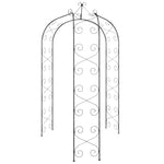 Arcadă de grădină, negru, Ø180x255 cm, oțel