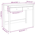 Birou cu sertare, alb, 100x50x78 cm, lemn masiv de pin