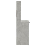 Birou cu rafturi, gri beton, 102x45x148 cm, lemn compozit