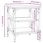 Mese laterale 2 buc. stejar fumuriu 40x42x50 cm lemn compozit