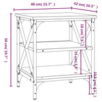 Mese laterale, 2 buc. stejar maro 40x42x50 cm lemn prelucrat