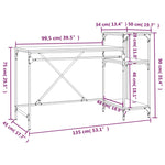 Birou cu rafturi, stejar sonoma 135x50x90 cm lemn compozit/fier