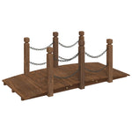 Pod de grădină balustrade cu lanț 150x67x56 cm lemn masiv molid