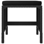 Set mobilier de grădină cu perne, 6 piese, negru, poliratan