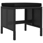 Set mobilier de grădină cu perne, 6 piese, negru, poliratan