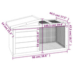 Cușcă pentru iepuri gri 100,5x54x55 cm lemn masiv de pin