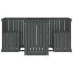 Set de balcon cu 2 locuri, gri, lemn masiv de pin