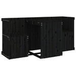 Set de balcon cu 2 locuri, negru, lemn masiv de pin