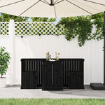 Set de balcon cu 2 locuri, negru, lemn masiv de pin