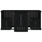 Set de balcon cu 2 locuri, negru, lemn masiv de pin