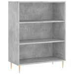 Bibliotecă, gri beton, 69,5x32,5x90 cm, lemn compozit