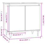 Dulap de baie, gri beton, 58x33x60 cm, lemn prelucrat