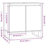 Dulap de baie, gri beton, 58x33x60 cm, lemn prelucrat