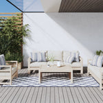 Covor de exterior, bleumarin/alb, 80x250 cm, design reversibil