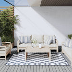 Covor de exterior, bleumarin/alb, 100x200 cm, design reversibil