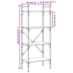 Bibliotecă cu 4 niveluri, stejar sonoma, 56x31,5x138,5 cm, lemn