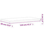 Blat de birou, 110x(55-60)x4 cm, lemn masiv de fag