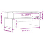 Măsuță de cafea, gri beton, 90x55x42,5 cm, lemn prelucrat