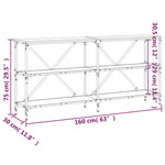 Masă consolă stejar sonoma 160x30x75 cm lemn prelucrat și fier