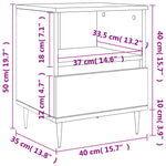 Noptieră, stejar fumuriu, 40x35x50 cm, lemn compozit