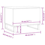 Măsuță de cafea, stejar fumuriu, 60x44,5x45 cm, lemn prelucrat
